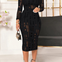 Sexy Tight Long Sleeve Dress - Thumbnail 1