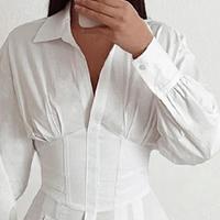 Solid Color Long Sleeve Slim Dress - Thumbnail 2