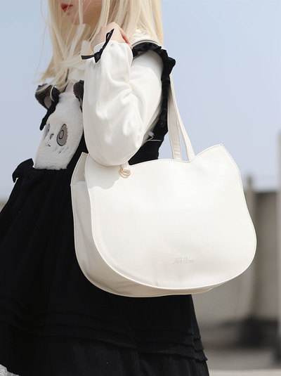 Milk Tea Bear Cute Cat White Pink Red Black Large Capacity Bag