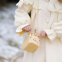 Milk Tea Bear Cute Anime Kitty Cat Messenger Shoulder Bag - Thumbnail 1