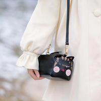 Milk Tea Bear Cute Anime Kitty Cat Messenger Shoulder Bag - Thumbnail 4