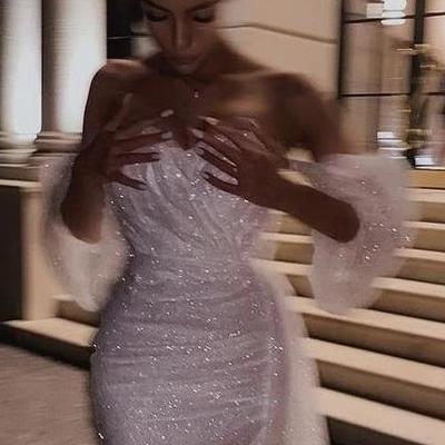 Sexy sequin short prom homecoming dress - Thumbnail 2