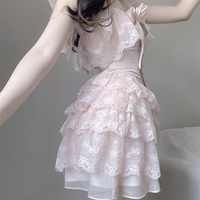 Rose Princess Pink Lace Fairy Spring Dress - Thumbnail 9