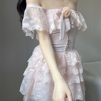 Rose Princess Pink Lace Fairy Spring Dress - Thumbnail 6