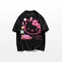 Loose Kitty Cat Anime Short Sleeve T-shirt  - Thumbnail 5