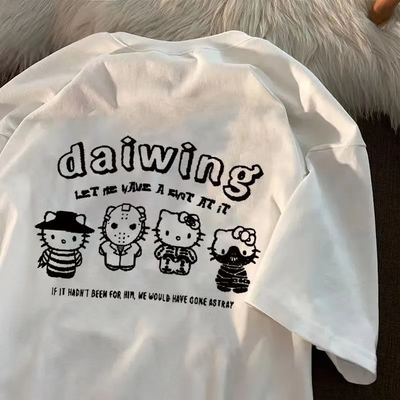 Loose kitty cat anime short sleeve  - Thumbnail 3