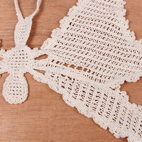 Butterfly V Neck Knit Halter Top - Thumbnail 5