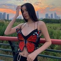 2PCS Butterfly Backless Crop Top - Thumbnail 2