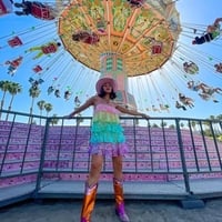 Rainbow Sequin Layered Ruffle Dress - Thumbnail 7