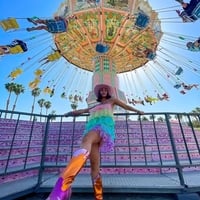 Rainbow Sequin Layered Ruffle Dress - Thumbnail 8
