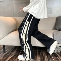 Oversized Heart Loose Split Baggy Trousers  - Thumbnail 1