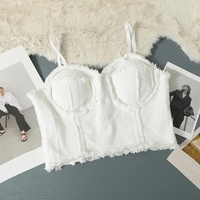 Spaghetti Strap Corset Crop Top - Thumbnail 4