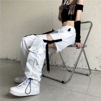 White Ribbon Punk Cargo Pants  - Thumbnail 4