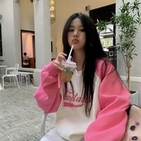 Pink Patchwork Long Sleeve Sweatshirt  - Thumbnail 1