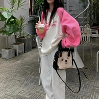 Pink Patchwork Long Sleeve Sweatshirt  - Thumbnail 3