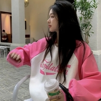 Pink Patchwork Long Sleeve Sweatshirt  - Thumbnail 4