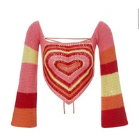 Heart Crochet Knit Crop Top - Thumbnail 5