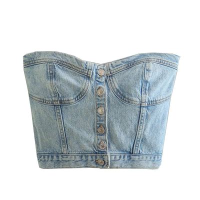 Blue Denim Tube Top