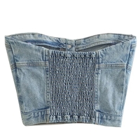 Blue Denim Tube Top - Thumbnail 1