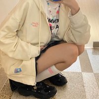 Puppy Embroidery Cartoon Zip Up Hoodie - Thumbnail 6