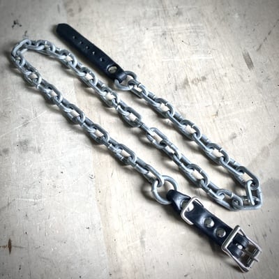 Leather hard-chain belt