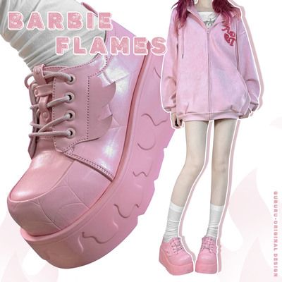 Original fashion wing pink platform shoes - Thumbnail 2