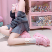Original Fashion Wing Pink Platform Shoes - Thumbnail 7