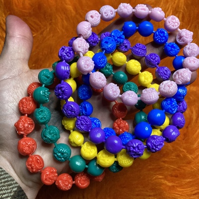 18 vintage madball beads 