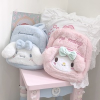 Cute Japanese Cinnamoroll My Melody Blue & Pink Fluffy Plush Backpack Bag - Thumbnail 5