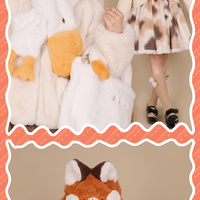 Cute Plush Doll Red Fox Warm Winter Hat - Thumbnail 3