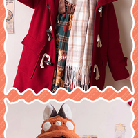 Cute Plush Doll Red Fox Warm Winter Hat - Thumbnail 4