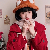 Cute Plush Doll Red Fox Warm Winter Hat - Thumbnail 1