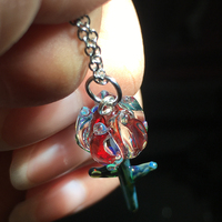 Pretty Crystal Transparent Handmade Eternal Rose Valentine Jewelry Power Energy Chains Necklace Pendant - Thumbnail 1