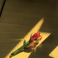 Pretty Crystal Transparent Handmade Eternal Rose Valentine Jewelry Power Energy Chains Necklace Pendant - Thumbnail 6