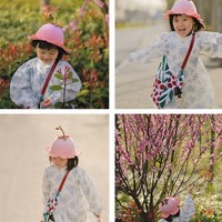Handmade Cherry Blossom Peach Pink Fairy Flower Cute Wool Hat - Thumbnail 7
