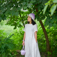 Handmade Bell Orchid Lily of Valley Purple Fairy Flower Cute Wool Baby Kids Hat - Thumbnail 4