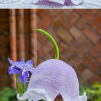 Handmade Bell Orchid Lily of Valley Purple Fairy Flower Cute Wool Baby Kids Hat - Thumbnail 5
