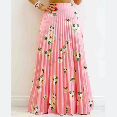 Elegant fashion women's flower pink skirt