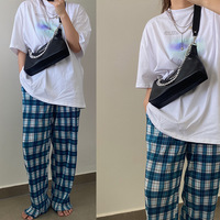 Fashion Black Shoulder Bag With Big Chain  - Thumbnail 3