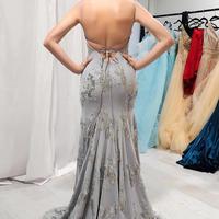 SP2210,Sparkle Grey Mermaid Long Prom Evening Dresses,Open Back Party Dresses - Thumbnail 2