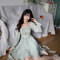 Princess Fairytale Girl Corset Women Fashion Angel Elf Fairy Layered Green Tulle Short Dress - Thumbnail 1