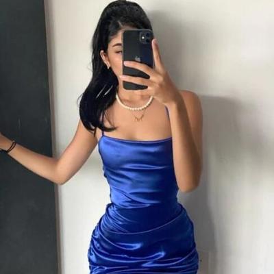Sexy sheath blue short party dresses - Thumbnail 2