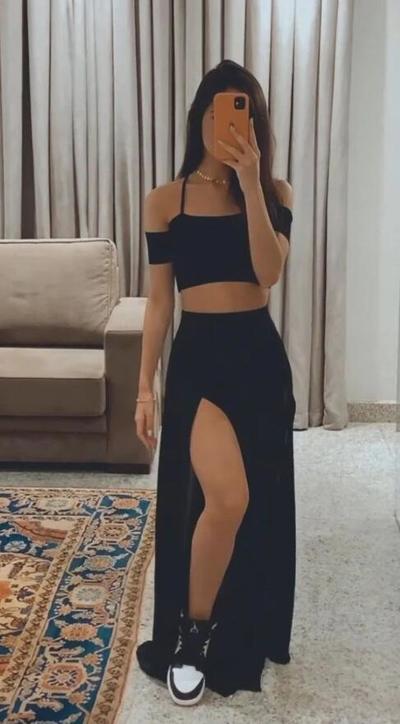 Sexy Black Two Piece Formal Prom Dresses