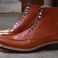 Adult Brown Hand Made Ankle High Leather Boot, Lace Up Formal Wear Boot - Thumbnail 1