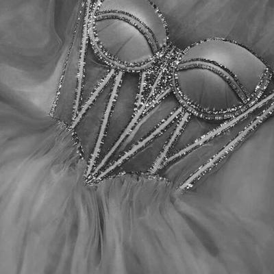 Sexy sleeveless grey sequin tulle prom dresses - Thumbnail 1