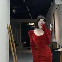 A Line Sexy Red Long Split Prom Dresses - Thumbnail 1