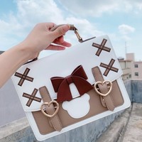 Cross Bag Bow Cute Messenger Student School Bag - Thumbnail 4