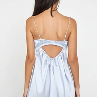 Light Blue Floral Embroidery Mini Dress - Thumbnail 7