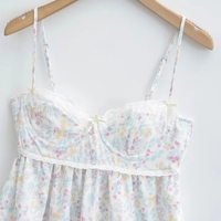 Floral Print Lace Trim Sling Dress - Thumbnail 2