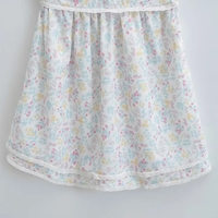 Floral Print Lace Trim Sling Dress - Thumbnail 4